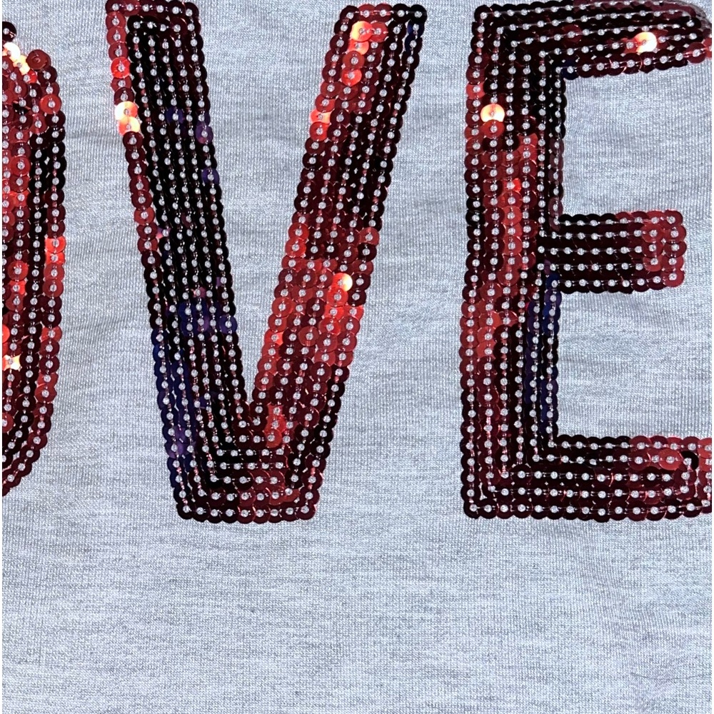 RILEY &JAMES juniors/women’s sweatshirt LOVE maroon size small - Picture 6 of 10